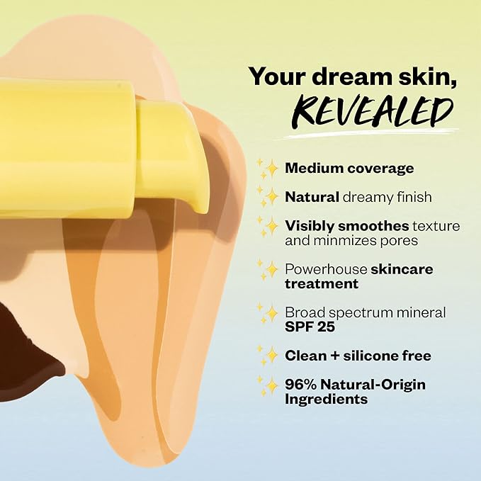 Kosas Revealer Skin-Improving Foundation with SPF 25 Protection - Hydrate, Brighten, Soothe, Plump, Protect Skin - Smoothing Texture, Natural Finish and Clean Formula, Rich Deep Neutral 450