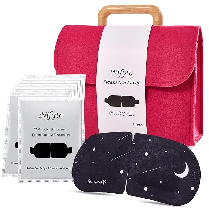 30PCS Steam Eye Mask, Unscented, Travel Bag, Self-Heating Eye Mask, Eye SPA Mask, Relieve Eye Strain Fatique, Dark Circles,Puffiness-Barbie Pink(30pcs)…