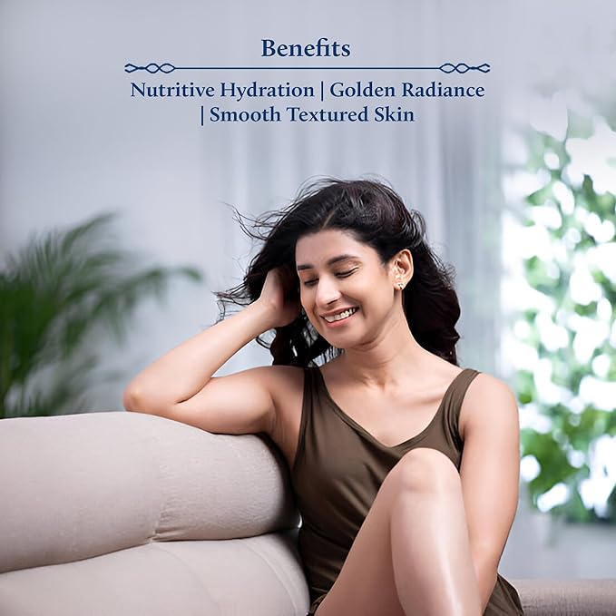 Blue Nectar 24K Carat Gold Body Milk for Women & Men | Body Lotion with Plant Based AHA & Niacinamide | Moisturizer for Body | All Skin Types (14 Herbs, 6.76 Fl Oz)