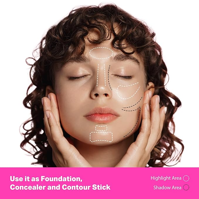 Ruby Kisses Natural Full Coverage 3-In-1 Stick Foundation. Easy to Apply, Hydrating, Lightweight, Long Lasting, Concealer and Contour Stick for Face Makeup (Classic Tan)