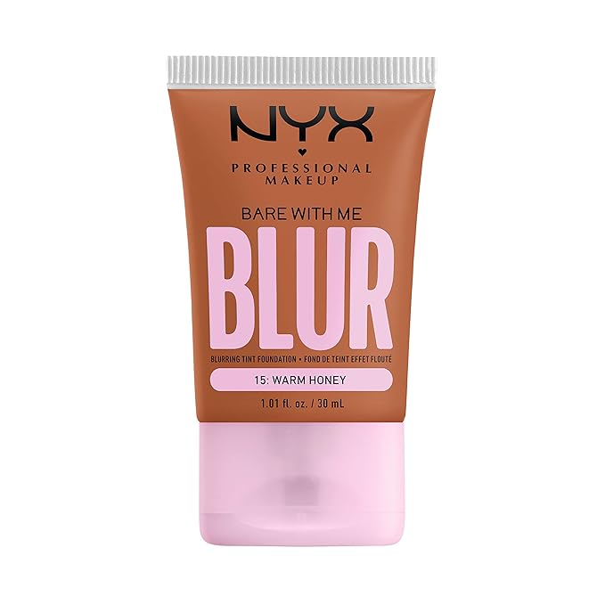 NYX PROFESSIONAL MAKEUP Bare With Me Blur Skin Tint Foundation Make Up with Matcha, Glycerin & Niacinamide - Warm Honey