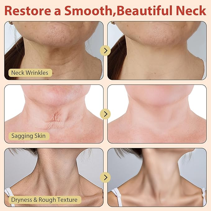 AH-8 Firming Neck Cream with Roller - Neck and Chest Firming Cream to Lift, Tighten & Smooth Sagging Skin, Reduce Wrinkles & Hydrate for Youthful Neck, 4.23 Fl Oz