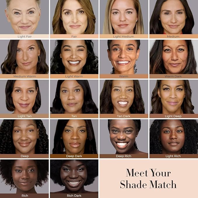 LUMINESS Silk Airbrush Spray Foundation & Buffing Brush Kit – Full Coverage Foundation & Dual-Sided Buffing Brush - Buildable Coverage, Anti-Aging Formula Hydrates & Moisturizes (Shade - Deep Dark)