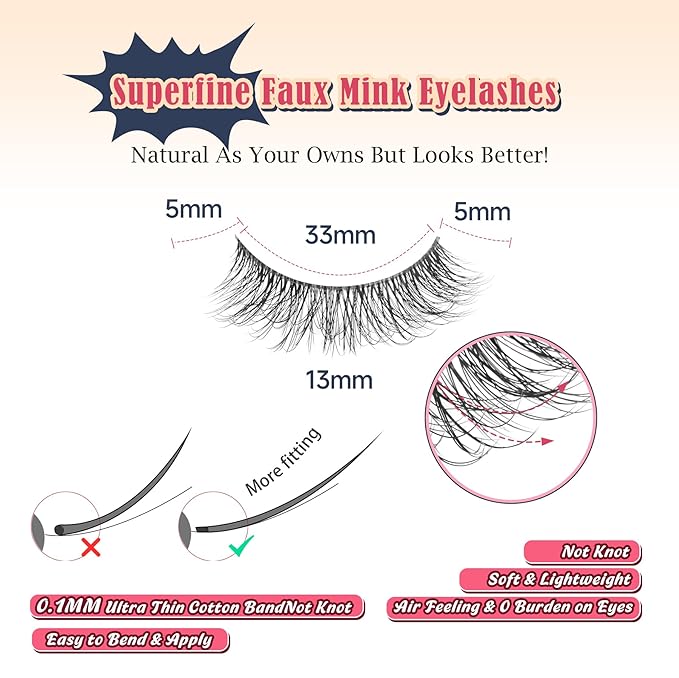 False Lashes Natural Look Wispy Eyelashes 13MM Eye Lash Pack for Daily C Curl Natural Lashes 7 Pair Siligli