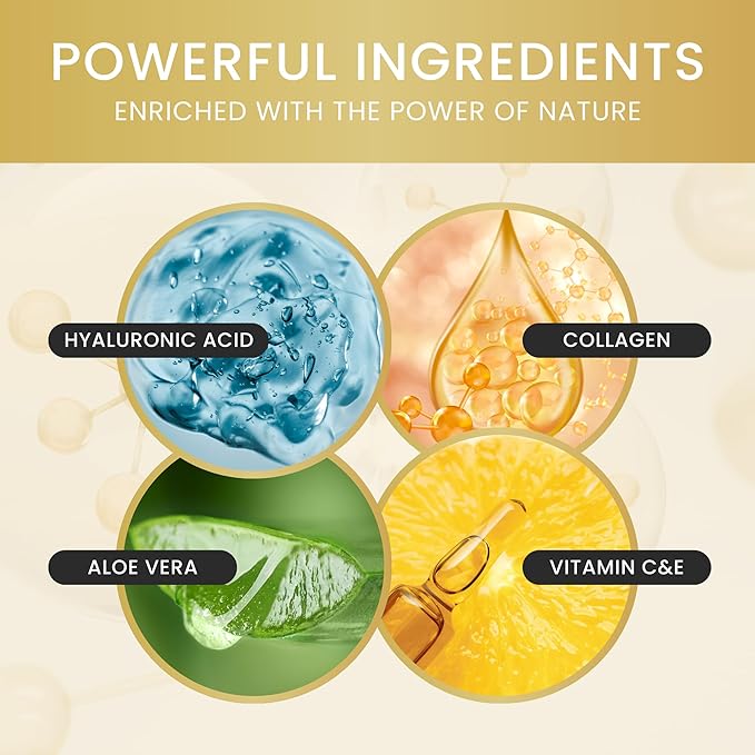 24K Gold Under Eye Patches, Eye Mask,Eye Patches for Puffy Eyes and Dark Circles, Eye Masks Skincare (16 Pair (Pack of 1))