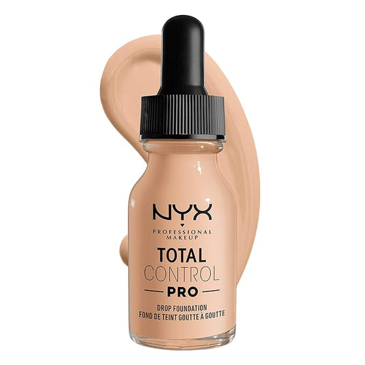 NYX PROFESSIONAL MAKEUP Total Control Pro Drop Foundation, Skin-True Buildable Coverage - Vanilla