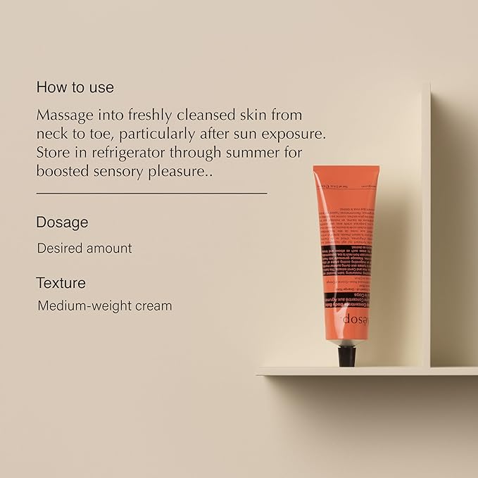 Aesop Rind Concentrate Travel Body Balm | Nourish and Smooth Skin with Shea and Cocoa Butter | Aloe Vera Juice to Soothe and Hydrate | 3.4oz / 100mL