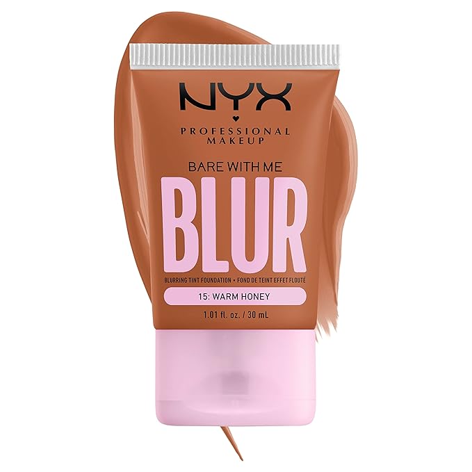 NYX PROFESSIONAL MAKEUP Bare With Me Blur Skin Tint Foundation Make Up with Matcha, Glycerin & Niacinamide - Warm Honey