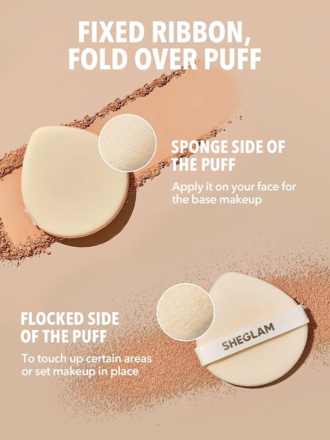 SHEGLAM SKin-Focus Full Coverage Powder Foundation Oil-Control Lightweight Face Pressed Powder Makeup-Linen