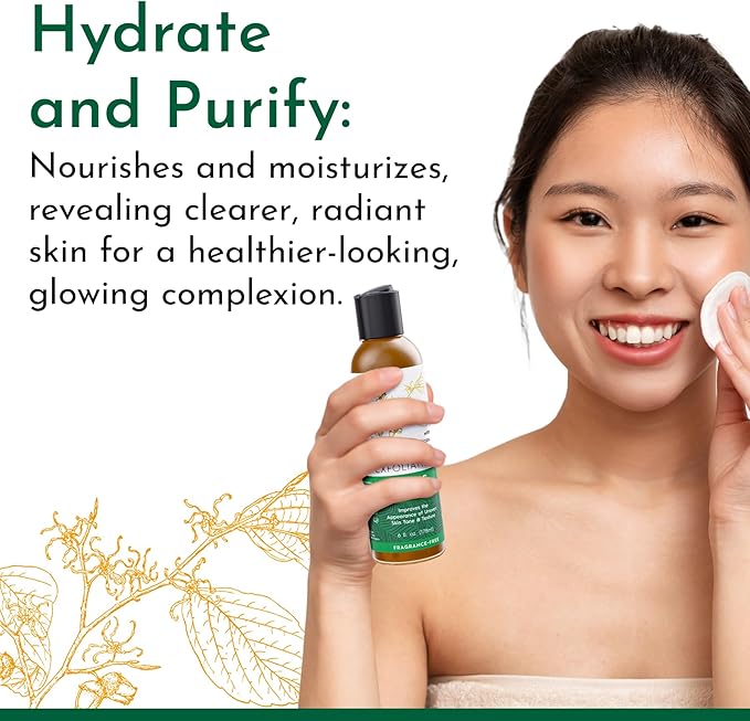 Tree To Tub Glycolic Acid Toner for Face w/Witch Hazel & Hydrating Aloe Vera for Smooth Skin - Minimizes Appearance of Fine Lines & Brightens - Vegan Exfoliating Toner for Women & Men