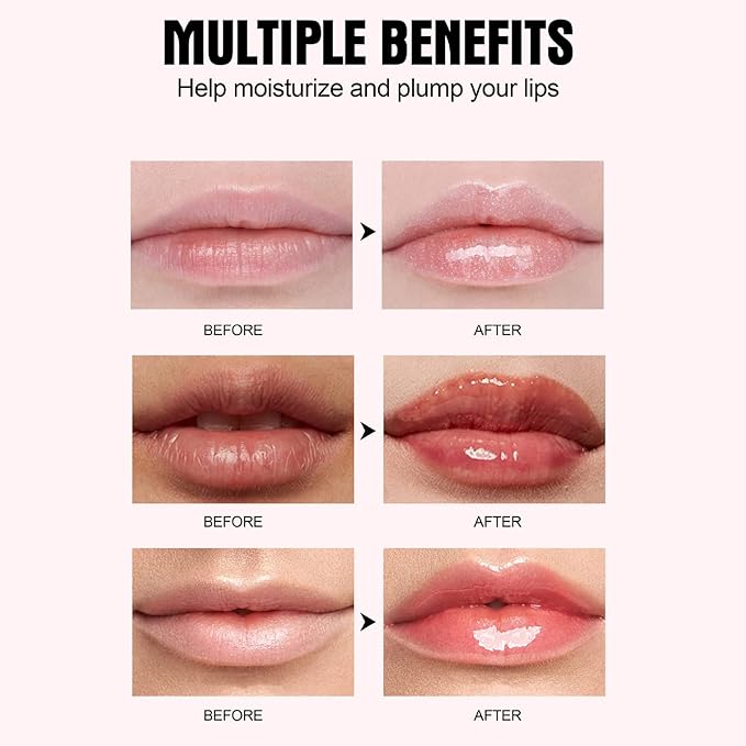 6pcs Lip Plumping Booster Gloss Set, High Shine Glossy & Pearl Effect, 6 Colors Hydrating Liquid Lipstick Set, Infused with Hot Chili Extract for Plumper Looking Lips