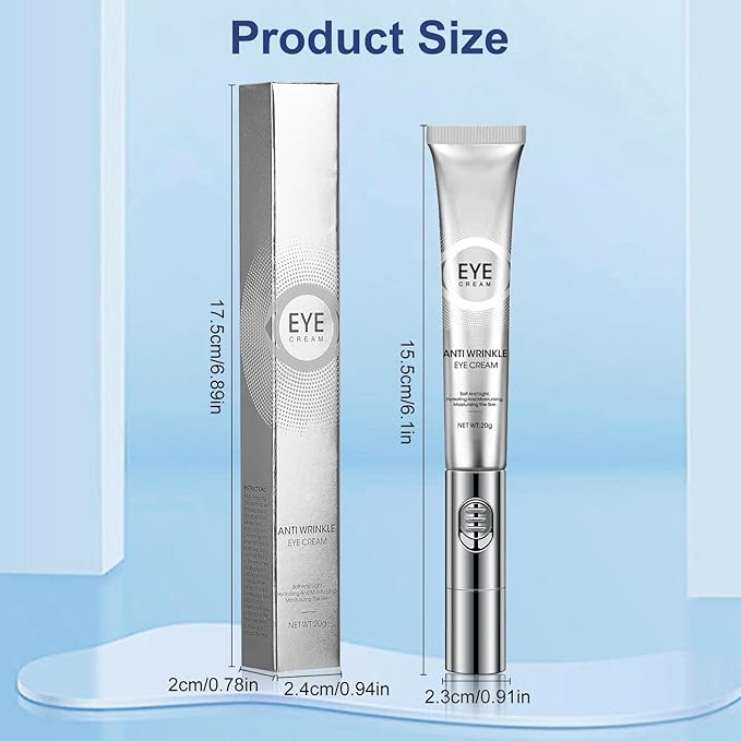 20g Eye Cream with Electric Massage, Moisturizing Anti-Wrinkles Eye Cream, Anti Aging Eye Cream for Dark Circles and Puffiness, Results in 3-4 Weeks to Reduce Fine Lines