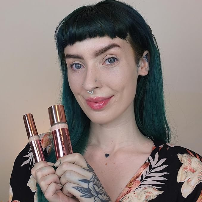 Revolution Beauty, Conceal & Define Foundation, Full Coverage, Long-Lasting Matte Finish, Vegan & Cruelty Free, F9 Medium Skin Tones, 0.8 Fl.Oz.