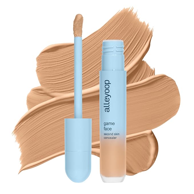 Alleyoop Game Face Concealer Makeup, Lightweight to Medium Buildable Coverage Under Eye Concealer, For Blemishes, Crease-proof and Hydrating with Aloe Stem Cell, Smooth Second Skin Finish - MVP