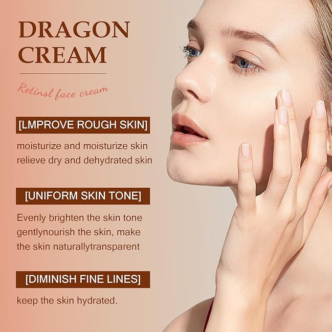 2Pcs Dragons Blood Easy Cream, Dragons Blood Easy Face Cream, Retinol Dragon Blood Cream, Hydrate Skin and Decrease Wrinkles, Lightweight Face Moisturizer for All Skin Types