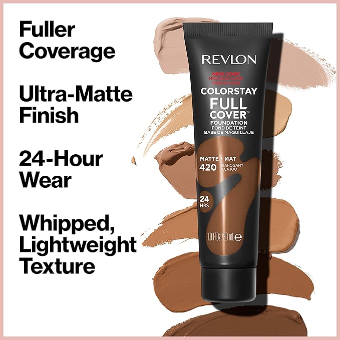 Revlon Liquid Foundation, ColorStay Face Makeup for Normal and Dry Skin, Longwear Full Coverage with Matte Finish, Oil Free, Nude, 1.0 Fl Oz