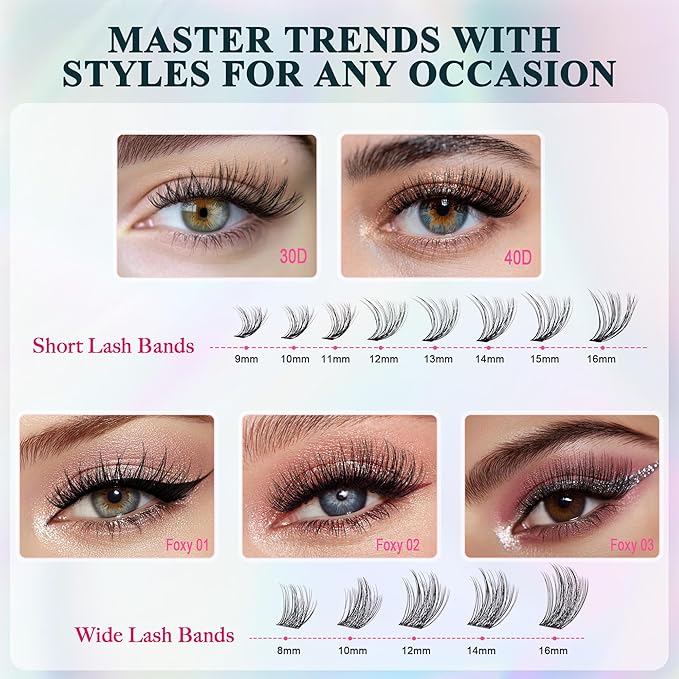 Lash Clusters Wispy - Lash Clusters,30D 40D Lash Clusters For Natural Look WideSpan 8-16MM Eyelash Clusters D Curl Lash Clusters For DIY Lashes At Home
