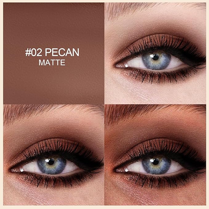 Erinde Waterproof Eyeshadow Stick, Cream Eye Shadow Stick, Long-Lasting, Crease-Proof, Cream to Powder Buildable & Blendable Eye Shadow Pencils Crayon, Vegan & Cruelty-Free, 02 Pecan