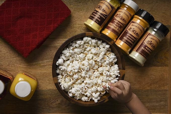 Amish Country Popcorn | BallPark Style Buttersalt - 5.5 oz, Cheddar Cheese - 4.7 oz & White Cheddar Cheese - 3.8 oz Popcorn Seasoning | Old Fashioned, Non-GMO and Gluten Free