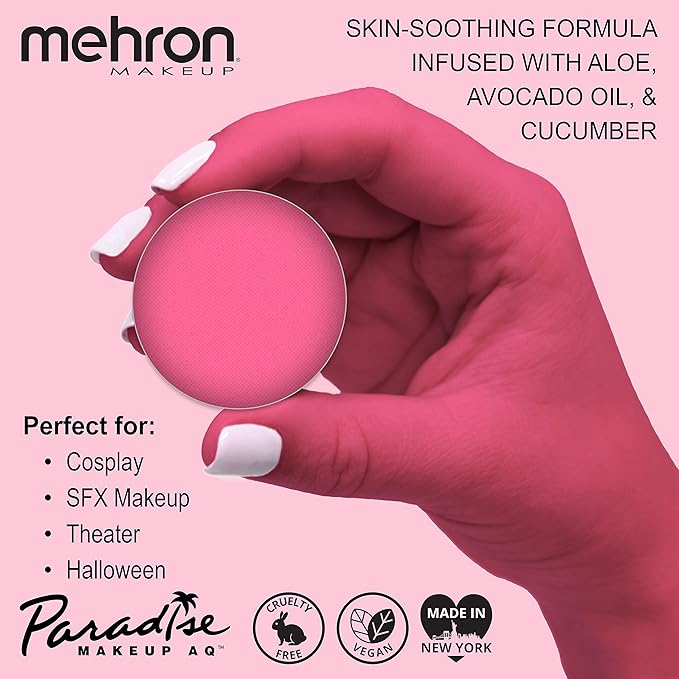 Mehron Makeup Paradise Makeup AQ Refill Size | Stage & Screen, Face & Body Painting, Cosplay, and Halloween | Water Activated Face Paint, Body Paint, Cosplay Makeup .25 oz (7 ml) (LIGHT PINK)