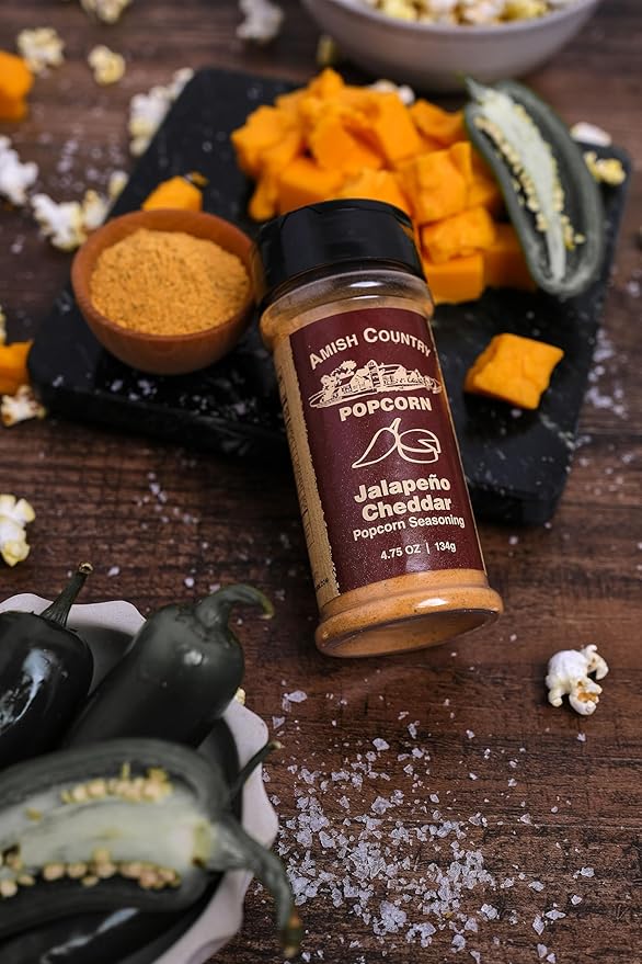 Amish Country Popcorn | 4 Pack Seasoning Bundle | Buffalo, Garlic Parmesan, Jalepeno Cheddar, Dill Pickle | Old Fashioned, Non-GMO and Gluten Free
