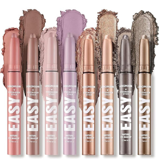 Jolilab Eyeshadow Stick Set, 8 Colors Matte Professional Bright-Colored Contouring and Highlight Eyeshadow Stick, Cream Waterproof Long Lasting High Pigmented Eye Shadow. (8, Set G)