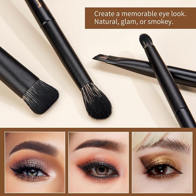 Jessup Makeup Brushes Set Jessup Make up Brushes 14Pcs Black Kabuki Foundation Eyeshadow Contour Concealer Powder Eyeliner Crease Eyebrow Blending Brush with Gift Box, T336-G