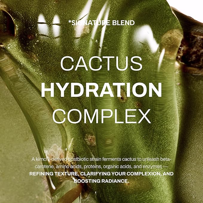 Whamisa Organic Cactus Magic Serum, Anti-Wrinkle & Brightening, Rejuvenation, Strengthen Skin Barrier, Probiotics, Hydrating, Facial Ampoule, Pore Refining (32ml)