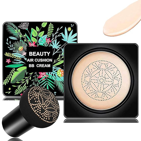 AWCCXMYM Mushroom Head Air Cushion CC Cream Foundation BB Cream Foundation Makeup Moisturizing CC Cream Liquid Foundation,Concealer Lasting Makeup Foundation Even Skin Tone Makeup Base Primer(Ivory)