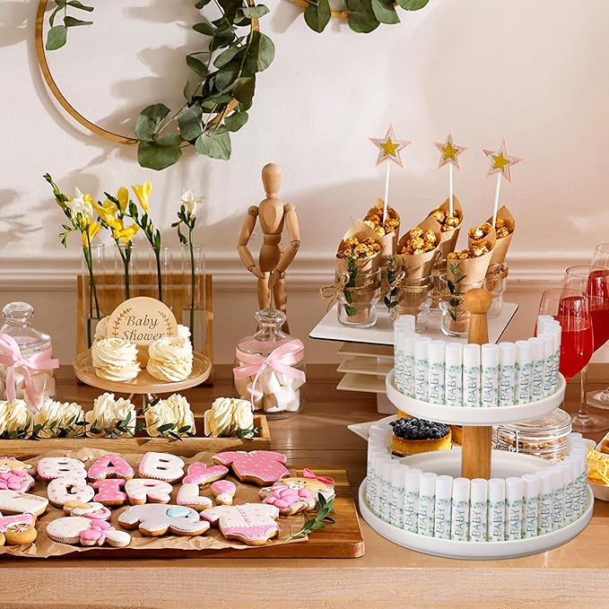 50 Pack Sage Green Baby Shower Lip Balm Party Supplies Bulk for Girls Guests Boys Neutral Baby Shower Gifts Gender Reveal Favors Prizes Souvenirs Winners Thank You Appreciation Gifts