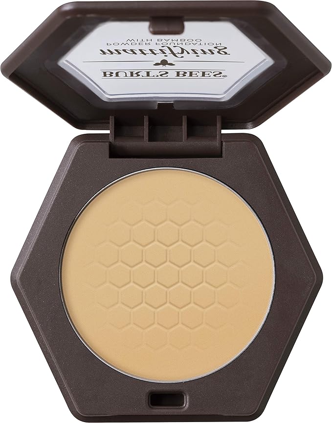 Burts Bees 100% Natural Mattifying Powder Foundation, Sand - 0.3 Ounce (Pack of 2)