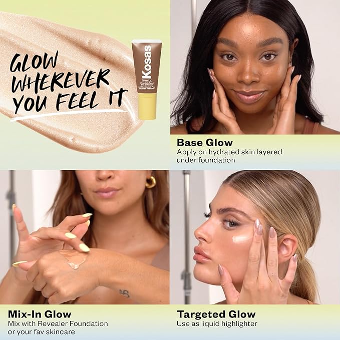 Kosas Glow I.V. Vitamin-Infused Skin Enhancer Face Makeup - Tinted Beauty Highlighter for a Healthy Glow - Energize