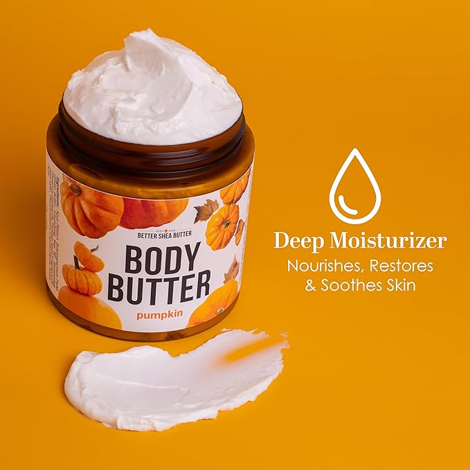 Pumpkin Body Butter with Organic Shea Butter | Pumpkin Spice Lotion for Women | Non Greasy Body Cream | Fall Body Care Favorite with Pumpkin Spice Scent