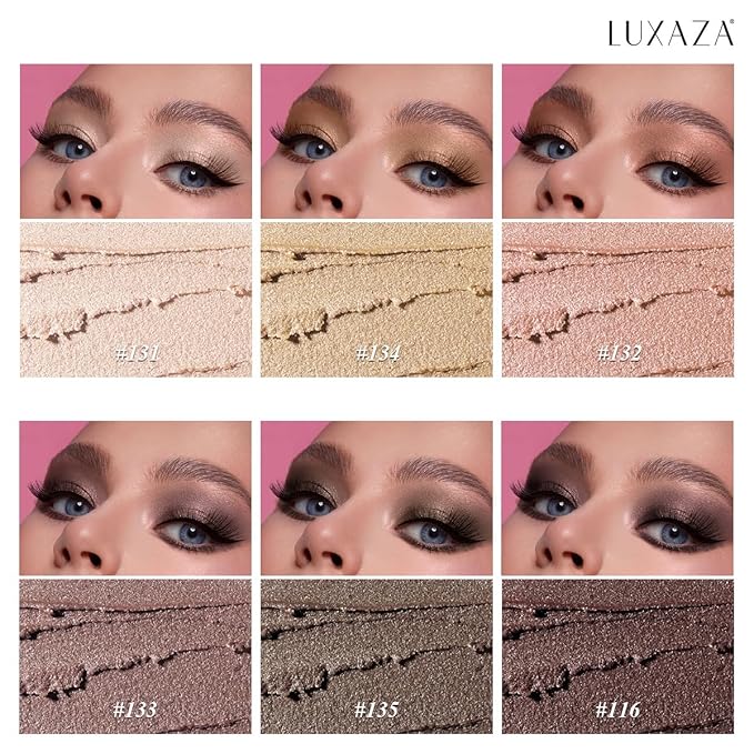 Pink Eyeshadow Stick Makeup 6PCS Set, Light Metallic Shimmer Cream Eye Shadow Eyeliner Brightener Pencil Crayon - PINK OCEAN