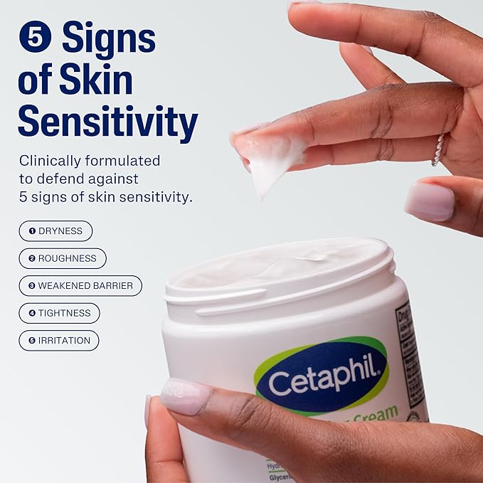 Cetaphil Face & Body Moisturizer, Hydrating Moisturizing Cream for Dry to Very Dry, Sensitive Skin, NEW 16 oz, Fragrance Free, Non-Comedogenic, Non-Greasy