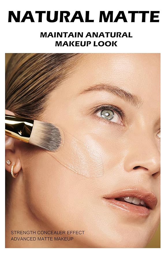 Full Coverage Soft Focus Liquid Foundation, Lightweight Moisturizing High Coverage Liquid Concealer Foundation Makeup, Waterproof Long Lasting Creamy Matte Liquid Concealer for Women, 03