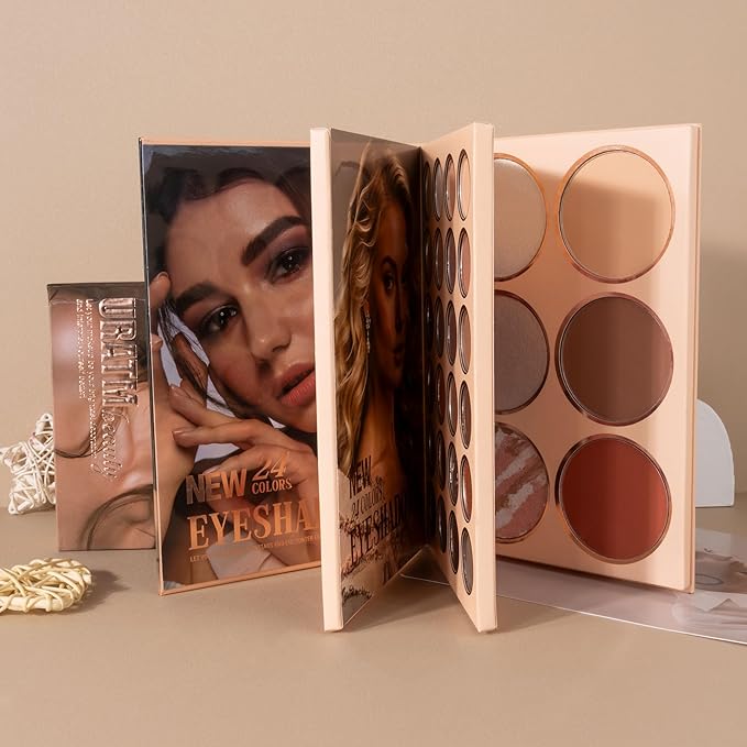 4-Layer Multi - Functional Beauty Book Kit- Style Makeup Palette Ingeniously Combines Eyeshadows, Blushes, Highlighters, Contour Powders In One,Best Choice for A Gift for Women (U150B)