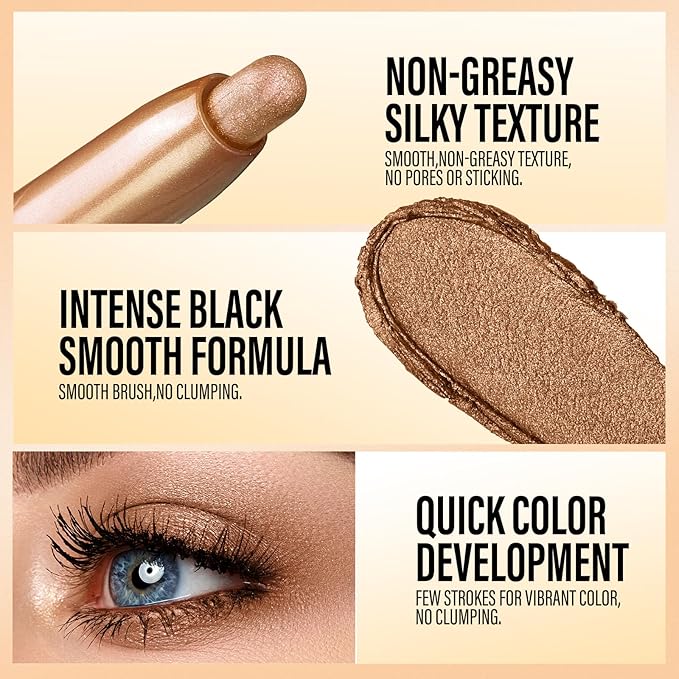 LANGMANNI Eyeshadow Stick, 6 PCS Waterproof Multi-Color Eyeshadow Pen Set, Creamy Long-Lasting Eye Makeup Kit, Natural & Shimmer Shades Contour Stick, Perfect Gifts For Women (#E)