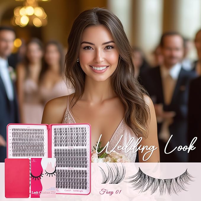 Foxy Beauty Wispy Lash Clusters - 536Pcs Natural 8-16MM EyeLash Clusters 30D 40D & Foxy Lashes For Natural Look D Curl Lash Clusters For DIY Lashes At Home