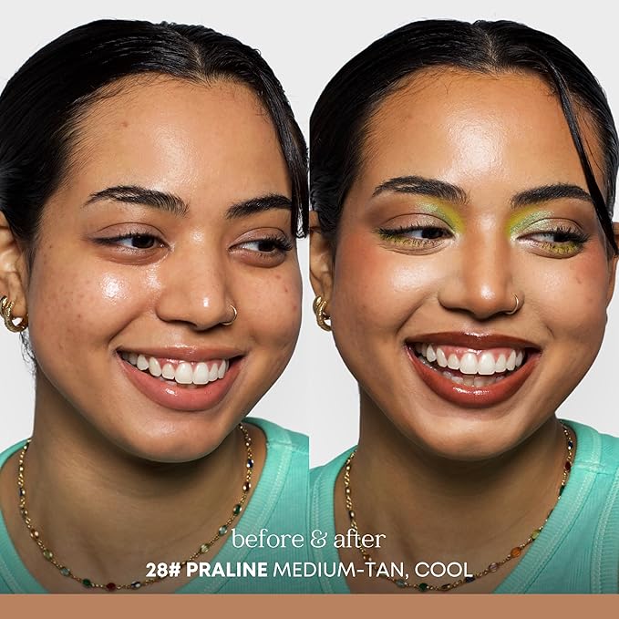 Natural Glow Foundation - Light to Medium Coverage Cushion Foundation Makeup with Hyaluronic Acid & Tea Tree Extract - Vegan & Cruelty-Free Cream Foundation - K Beauty - 15g/0.52oz - Praline