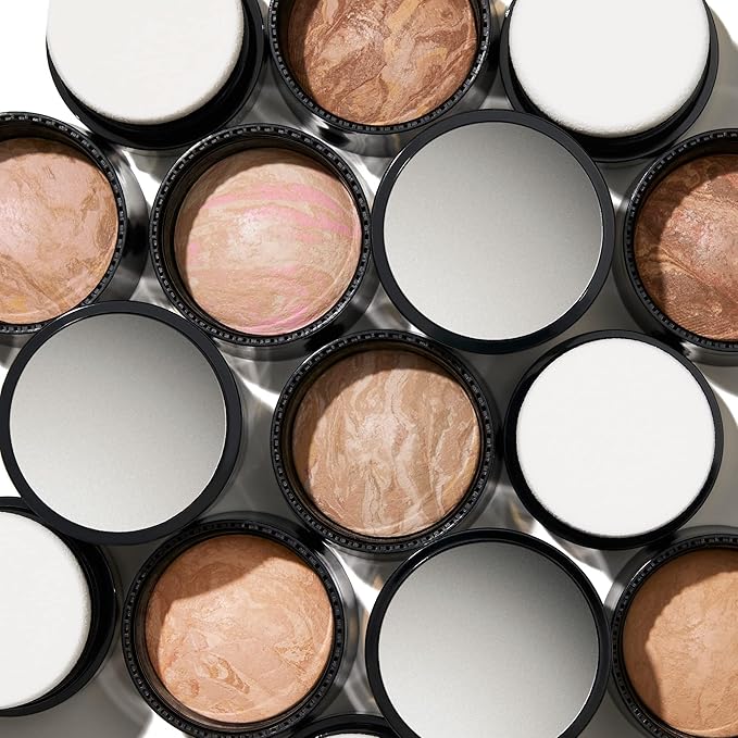 LAURA GELLER NEW YORK Award-Winning Baked Balance-n-Brighten To Go Travel Size Color Correcting Powder Foundation - Deep - Buildable Light to Medium Coverage - Demi-Matte Natural