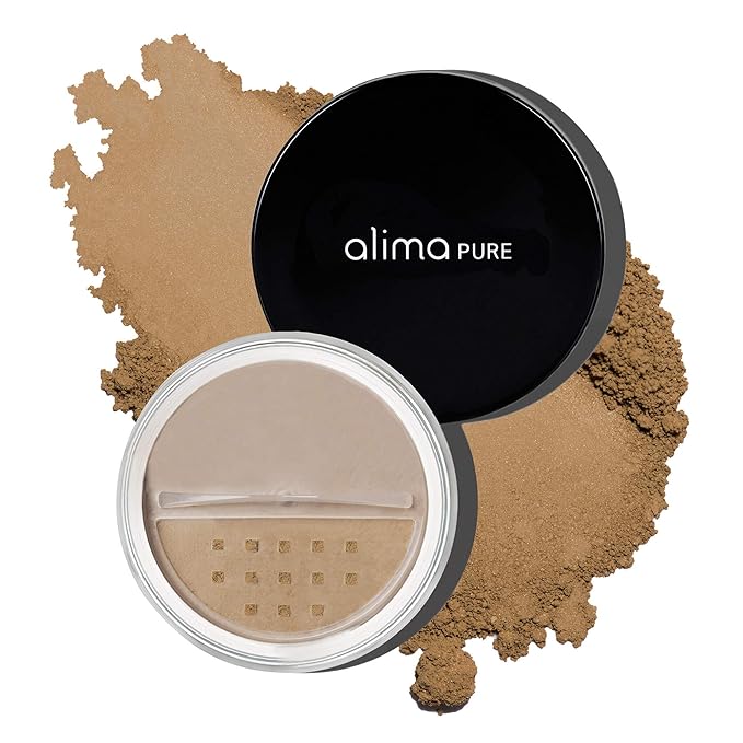 Alima Pure Matte Foundation Loose Mineral Powder Foundation Makeup, Loose Powder Makeup Oil Free Talc Free Powder, Natural Makeup Mineral Foundation Full Coverage Natural Foundation Powder .15 oz/4.5g