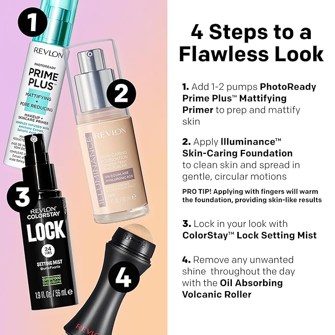 Revlon Illuminance Skin-Caring Liquid Foundation, Hyaluronic Acid, Hydrating and Nourishing Formula with Medium Coverage, 517 Amber (Pack of 1)