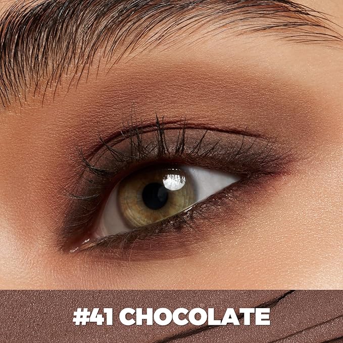 FOCALLURE Shimmer and Matte Cream Eyeshadow Stick,Smooth Brilliant Eye Brightener Pencil for Women,Long Lasting Waterproof Eye Shadow and Liners Makeup,CHOCOLATE