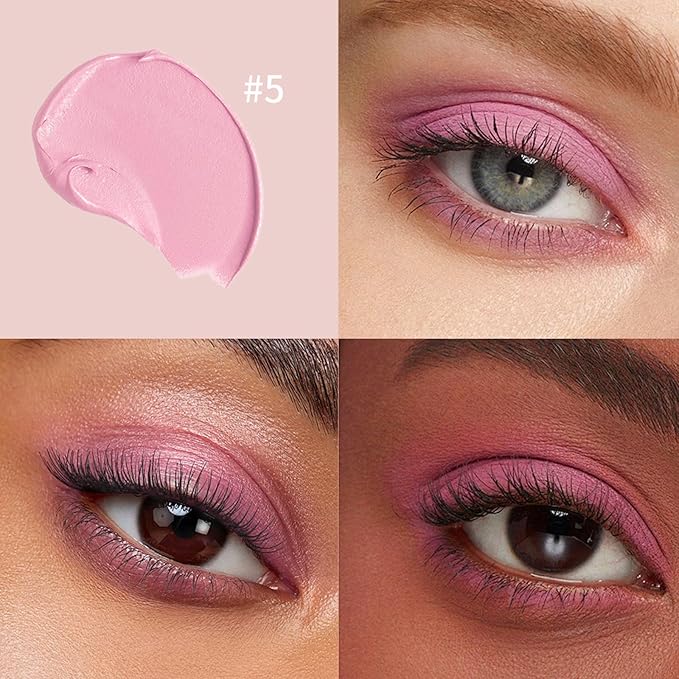 Eyeshadow Stick, Shimmer and Matte Cream Eye Shadow Brightener Sticks Eyeliner Pencil Crayon, Waterproof Long Lasting Eye Highlighter Stick Makeup,0.056 Oz(#5-Pink)