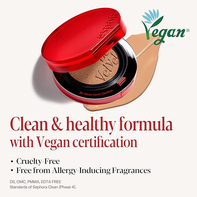 espoir [NEW] Be Velvet Cushion Foundation | Quick and Easy Coverage with Long-lasting Color by Zero Oxidation (#26 Honey, 0.46 Ounce (Pack of 1))