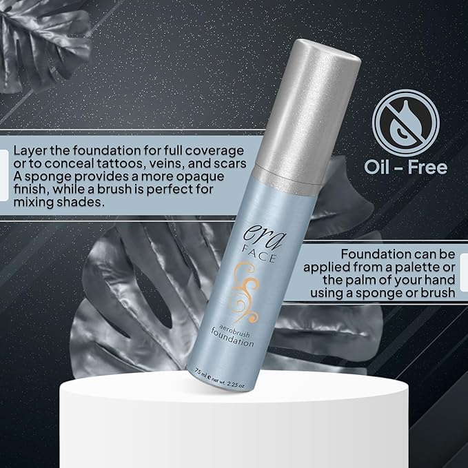 ERA Face spray makeup (R6 Ginger, 2.25 oz) - airbrush foundation, everyday, buildable, professional spray on cosmetics by Era Beauty