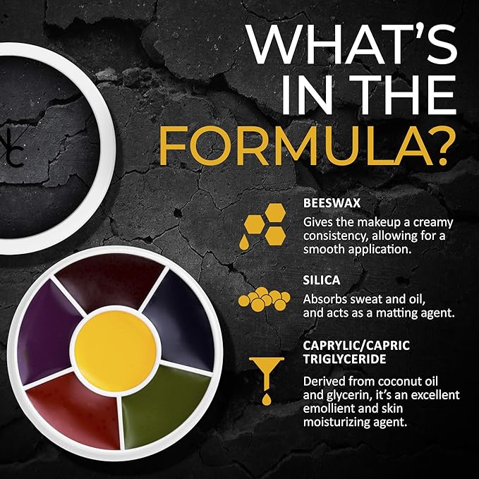 6-Color Bruise Wheel, Professional SFX Cream Makeup Palette with Foam Sponges for the Stage, Film, Costumes, Cosplay