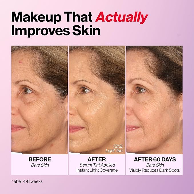 Revlon Illuminance Tinted Serum, Triple Hyaluronic Acid, Evens Out Skin Tone Over Time and Hydrates All Day, SPF 15, 209 Buff Beige, 0.94 fl oz.