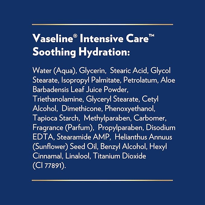 Vaseline Intensive Care Body Lotion for Dry Skin Soothing Hydration Lotion Made with Ultra-Hydrating Lipids + 1% Aloe Vera Extract to Refresh Dehydrated Skin 20.3 oz, Pack of 3 (packaging May Vary)